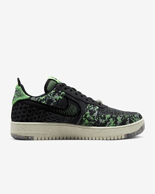 (Mens Size 7) Nike Air Force Low Crater Flyknit Black Volt