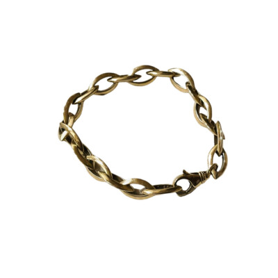 Sterling Silver Chain Link Bracelet Chunky 925 Vermeil Italy