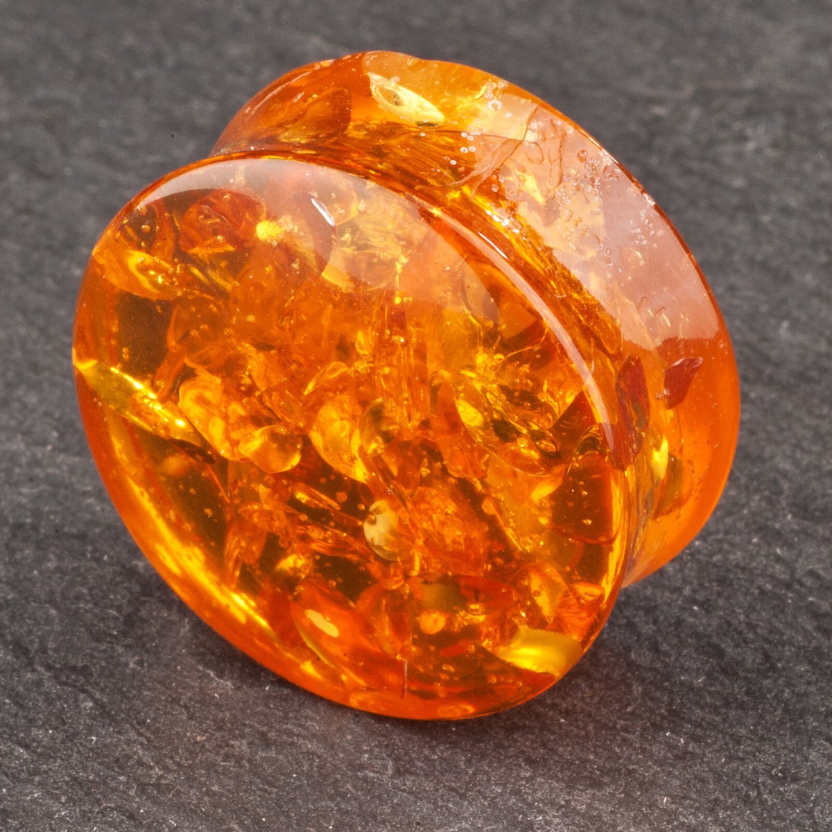 Flesh Tunnel Ohr Plug - Bernstein Design Aus Kunststoff Für Piercing Fans