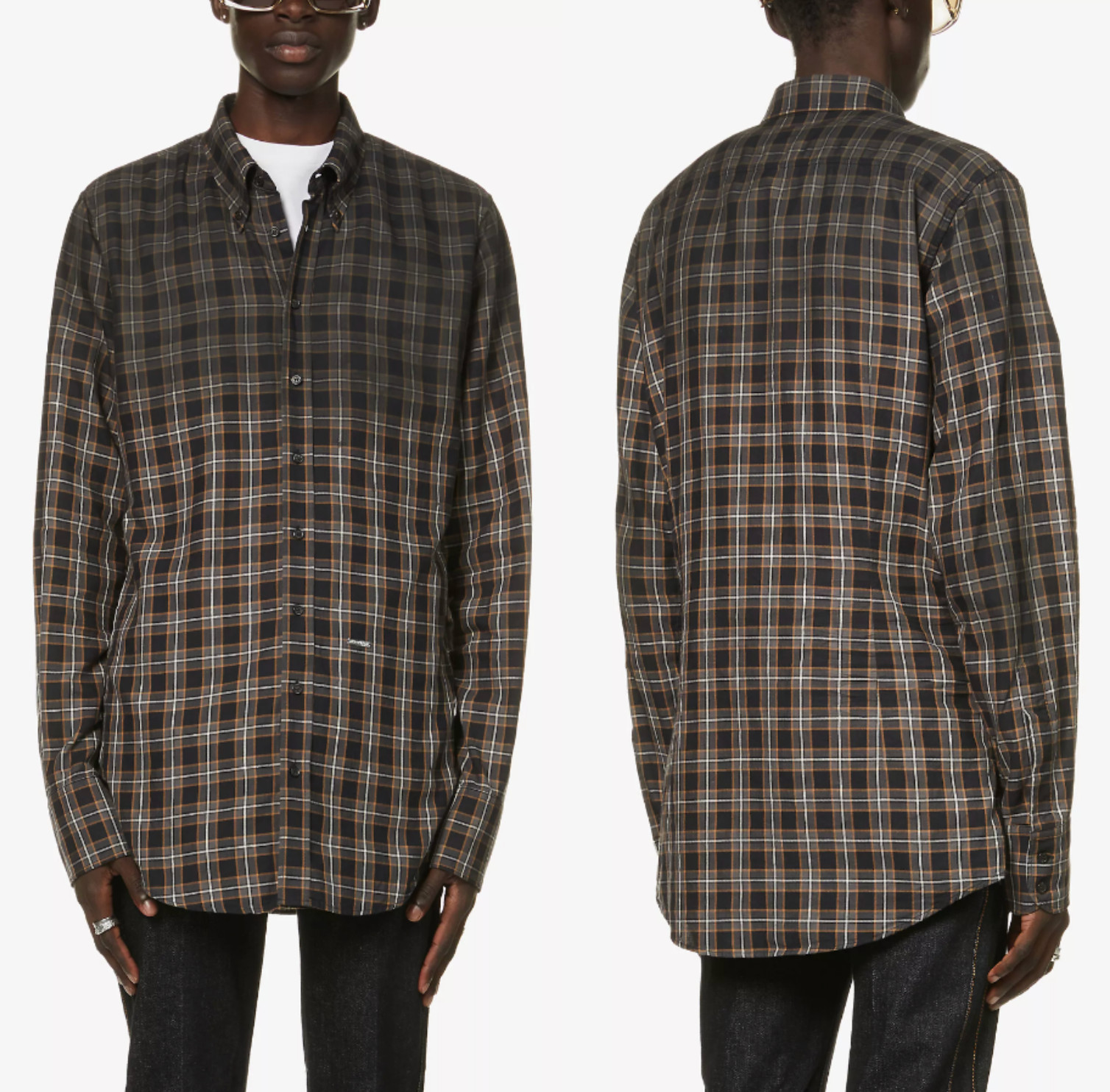 Dsquared2 Jeans Plaid Check Pattern Shirt Brushed Cotton Western Men L image 8