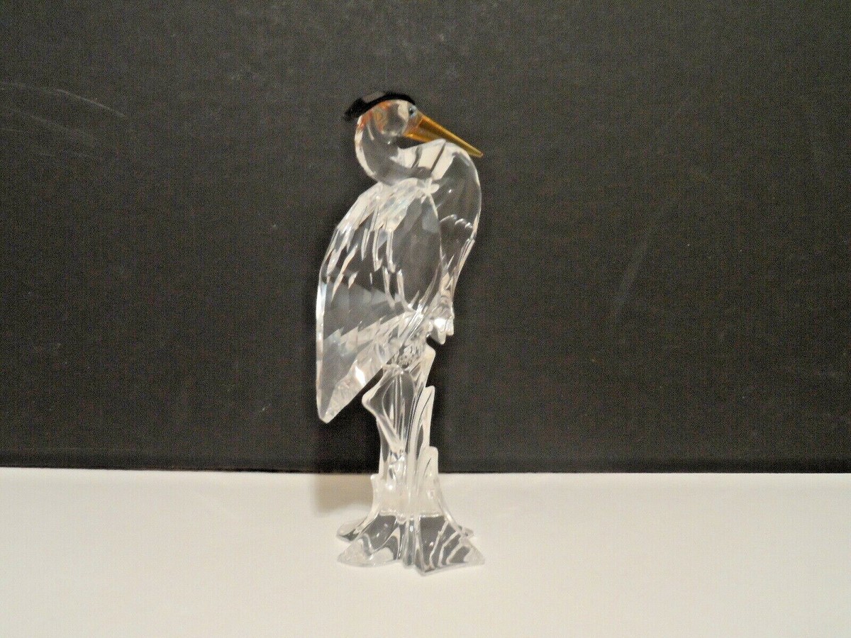 SWAROVSKI CRYSTAL SILVER HERON BIRD FIGURINE NEW IN BOX