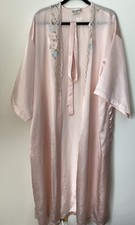 Vintage VAL MODE Pink Satin, Laced Long Robe Size LARGE