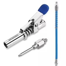 WORKPRO 3PCS Grease Gun Coupler Set Quick Release Needle Tip 12" Grease Gun Hose