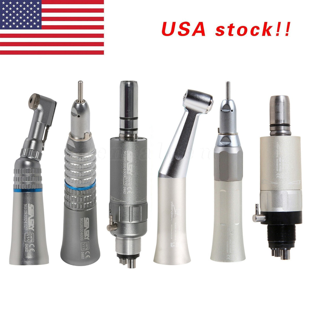 Push Button Angle Contra Angle Low Speed Electric Dental Handpieces AZDENT LED Dental Low ...