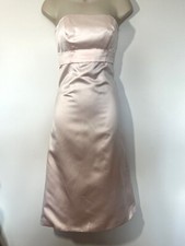 Pink Strapless Bridesmaid Dress Womens Size Small A-Line Midi Prom Barbiecore