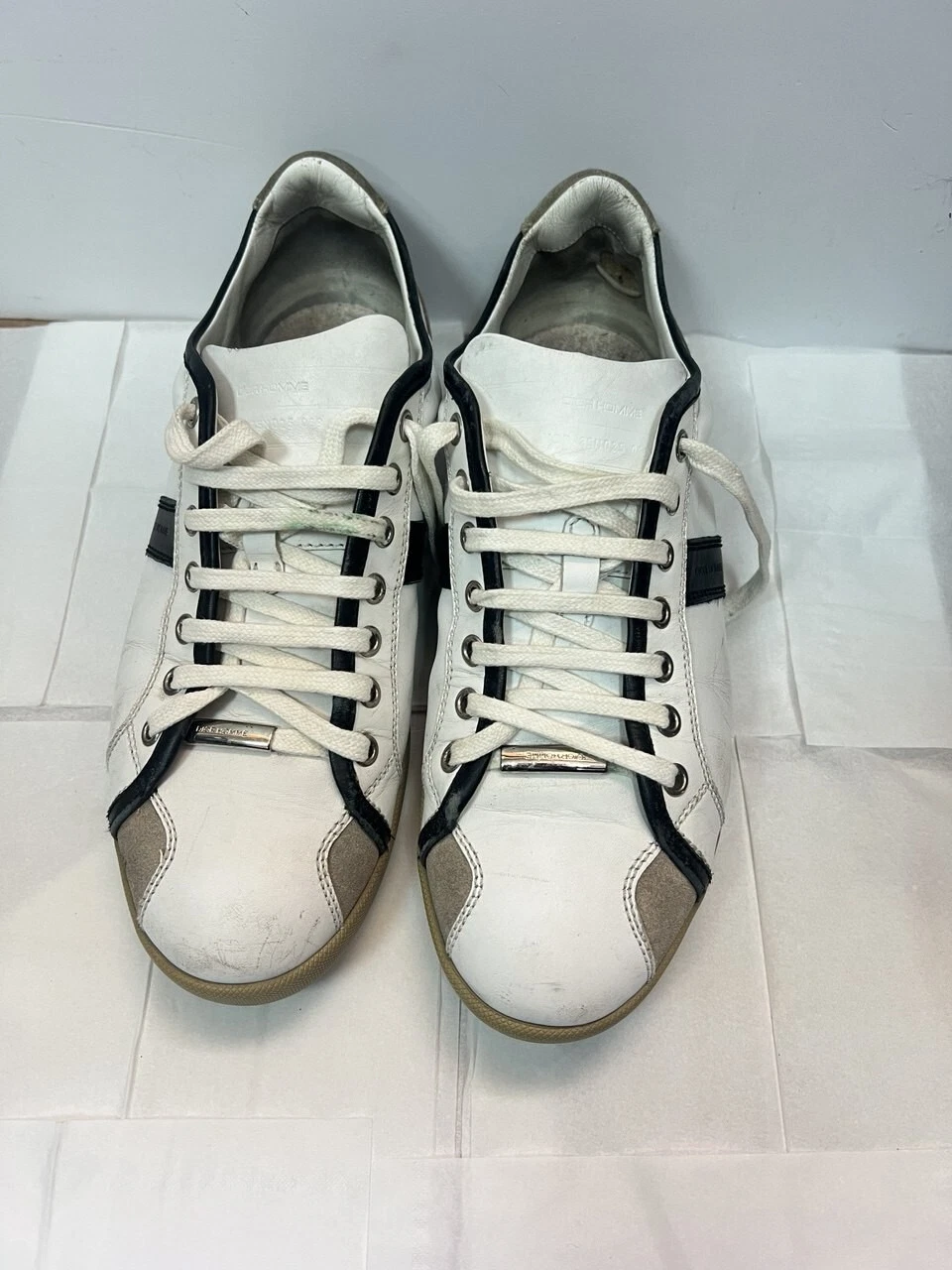 Baskets basses homme Christian Dior homme cuir blanc noir pointure 42