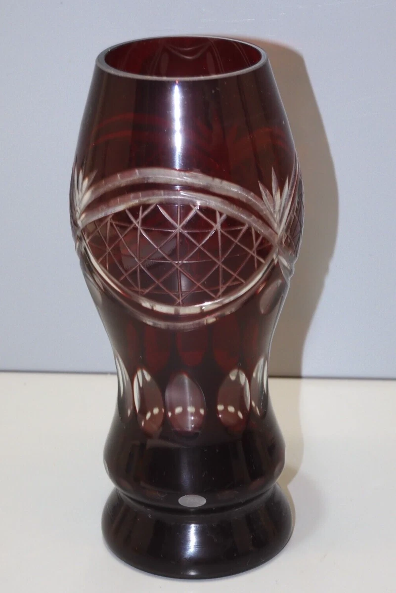 Vase en verre (cristal?) rouge et transparent | Kaufen auf