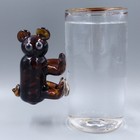 Signed Hand Blown Art Glass Vase Brown Bear Handle Alaska Studio Art Decor — photo 1