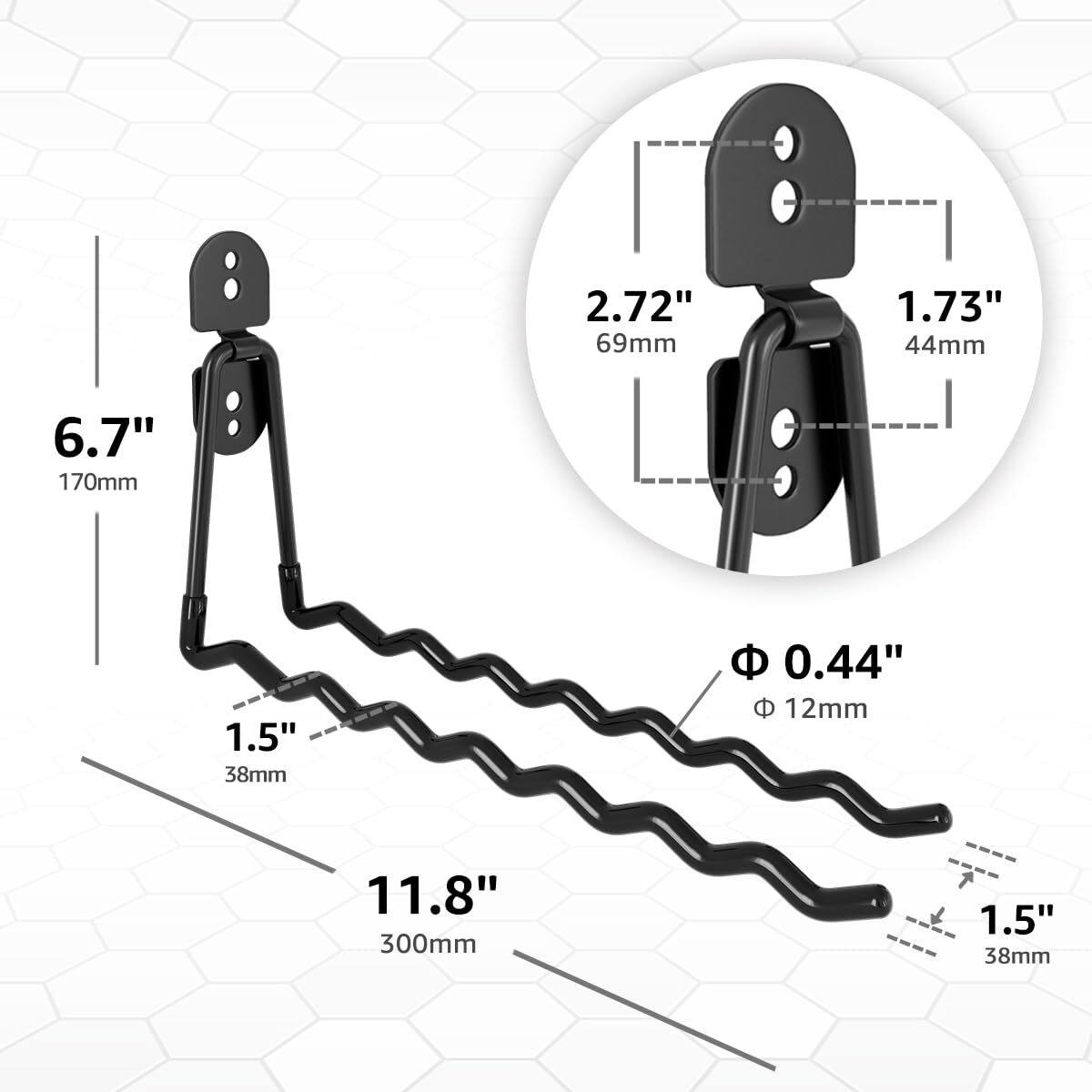 Garage Hooks 4pack 11.8" Long Large Shed Storage Hanger Garden Tool Hook Heavy D