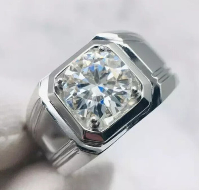 14k White Gold Lab Grown Diamond Engagament Wedding Gift Ring 2.00CT Round Cut
