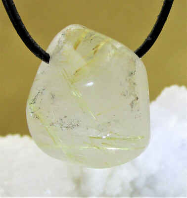RUTILQUARZ  Freeform Trommelstein gebohrt  EDELSTEIN  ANHÄNGER Freeform  Nr.11