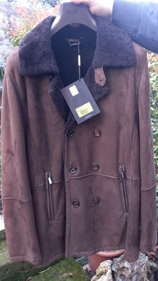 Moorer Herren Winterjacke Größe 48 Montone / Leder Made In Italy 