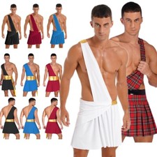 Men's Halloween Ancient Greek God Costume Toga Knight Warrior Cosplay Outfit
