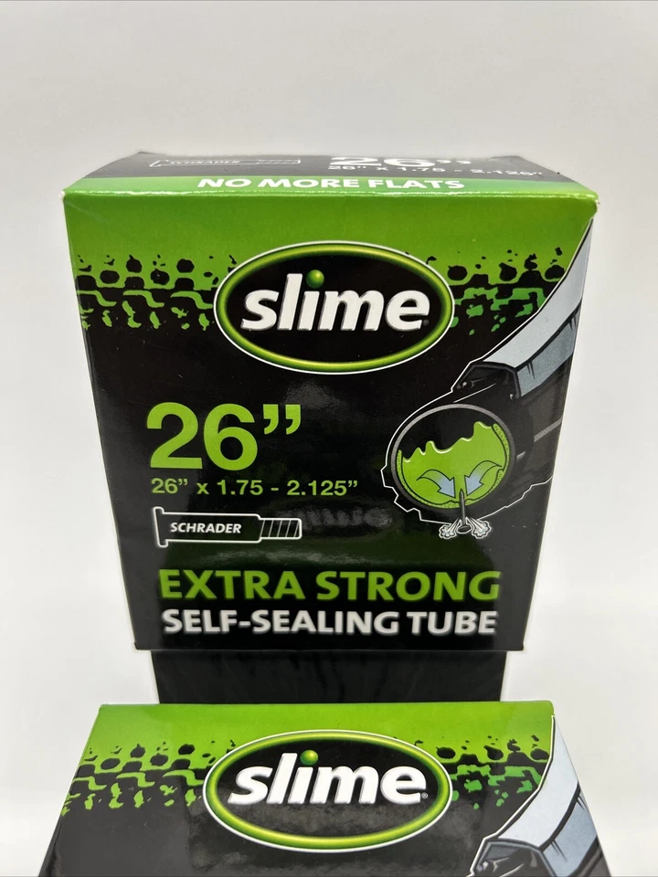 2 Slime 26 Inch Extra Strong Self Sealing Tubes Schrader Valve 26x1.75-2.125 - Image 3 of 4