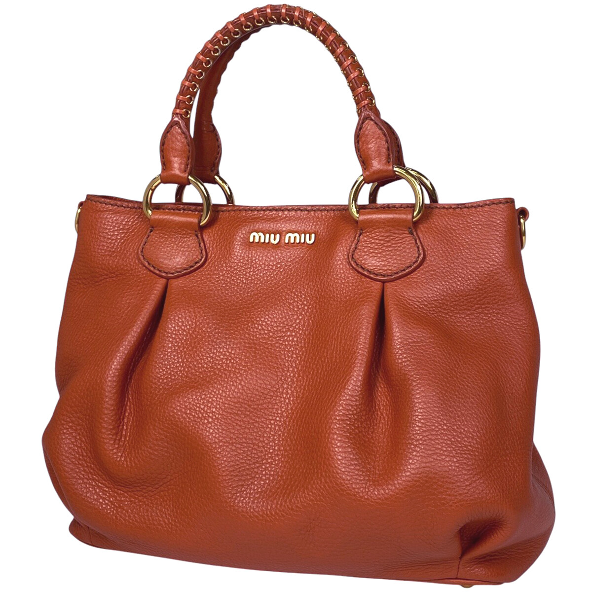 バッグ MIU MIU Leather Hand Bag Miu Miu Leather Handbag