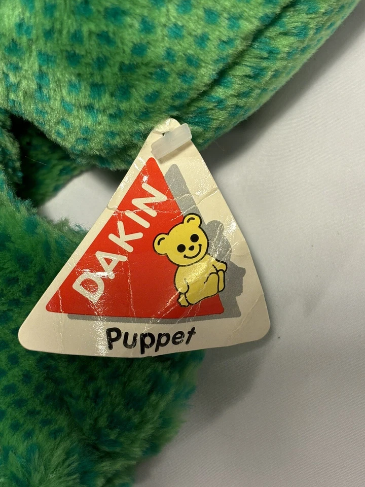 Dakin Sonajero Rana Peluche Marioneta de Mano 11 Pulgadas 1993 Peluche Juguete con Etiqueta Foto 3 de 4