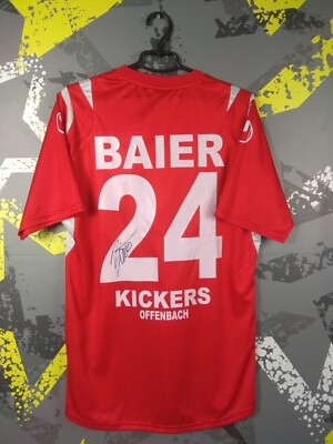 Baier Kickers Offenbach Home football shirt 2009 - 2010 Autograph Men L ig93