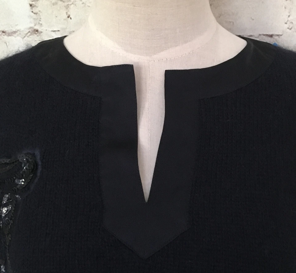 Suéter Vintage ESCADA MARGARET LEY Azul Oscuro Mohair Lentejuelas Metálicas Pantera 38 Foto 2 de 4