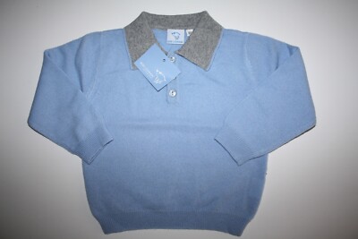 Bebe Cashmere 100% Kaschmir Pullover blau grau Gr. 86 Baby Junge