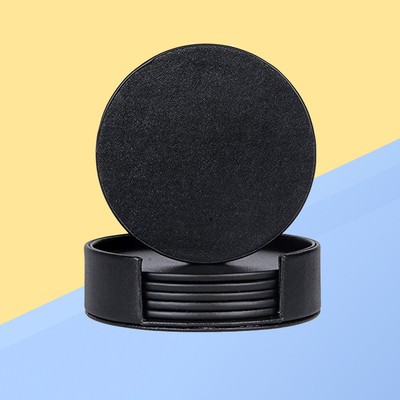 7 Pcs Marble Cup Mat Cup Mat PU Coaster Drink Mat
