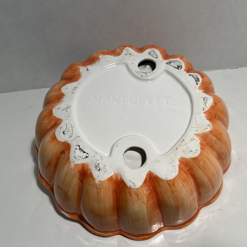 Halloween Candy Dish Pumpkin Ghost Bat - Ceramic Bowl Jack O Lantern - 9.5” - Picture 9 of 10