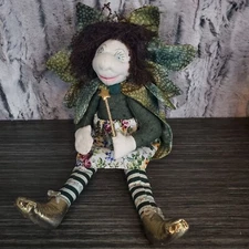Contrary Godfairy Doll Artisan Made, Susan Olson Whimsical Fairy Plush Decor