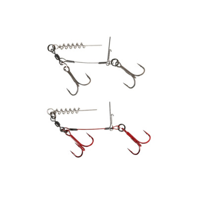 Savage Gear CARBON49 2er Set Corksrew Stinger Gr.1 / 1/0 2/0 3/0 2 Drillinge