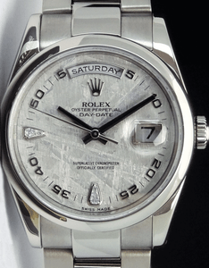 ROLEX-White-Gold-Oyster-DayDate-Meteorite-Diamond-PRESIDENT-118209-SANT-BLANC