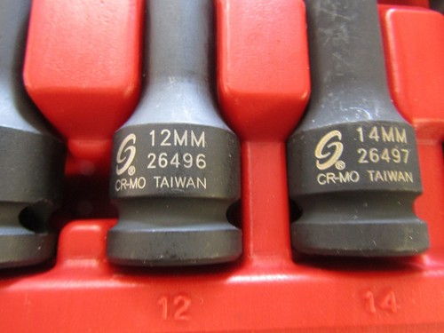 Sunex Tools 2639 10 Pc. 1/2" Drive Metric Impact Hex Driver Set in case - Picture 7 of 12