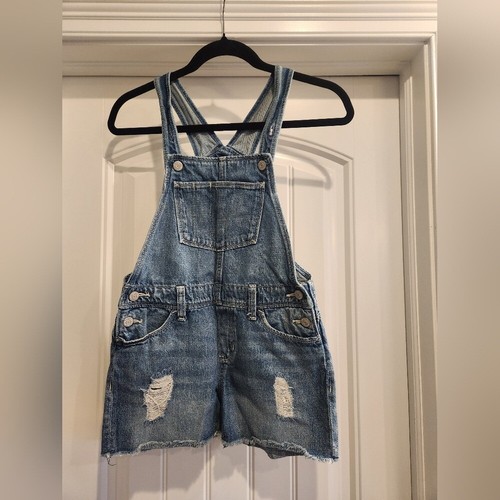 10/12 Old Navy Blue Denim Distressed Kids Overalls