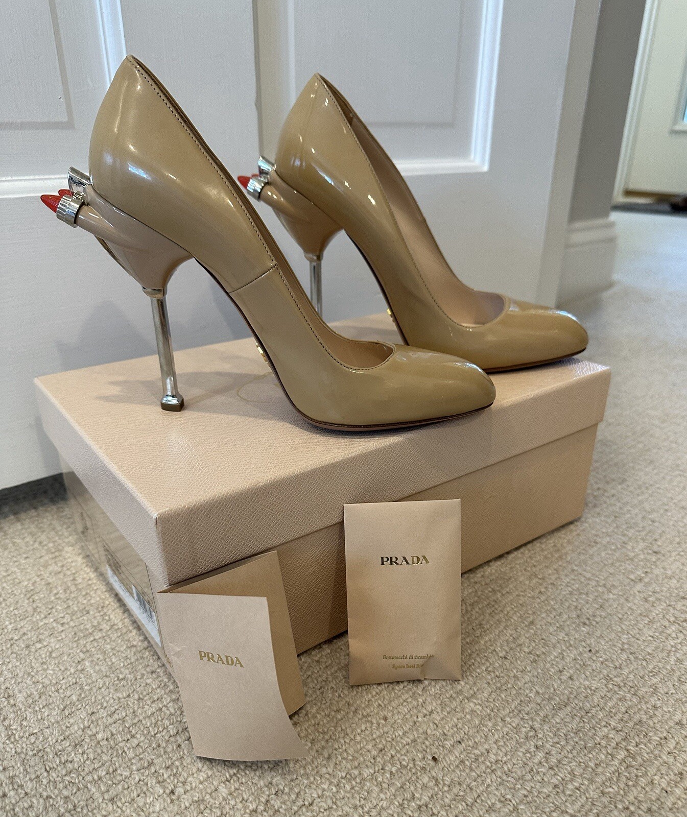 Prada Spring 2012 Runway Nude Patent Hot Rod Heels