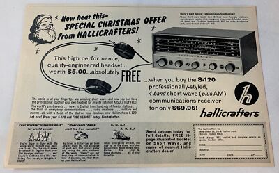 1964 HALLICRAFTERS ad ~ Now Hear This Special Christmas Offer ~ S-120