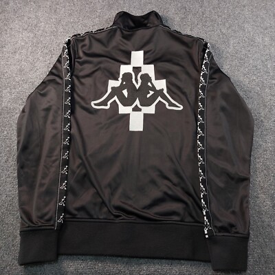 Kappa x Marcelo Burlon 黒 ジャージジャケット Marcelo Burlon x Kappa Track Jacket Mens Small Black Full Zip Logo