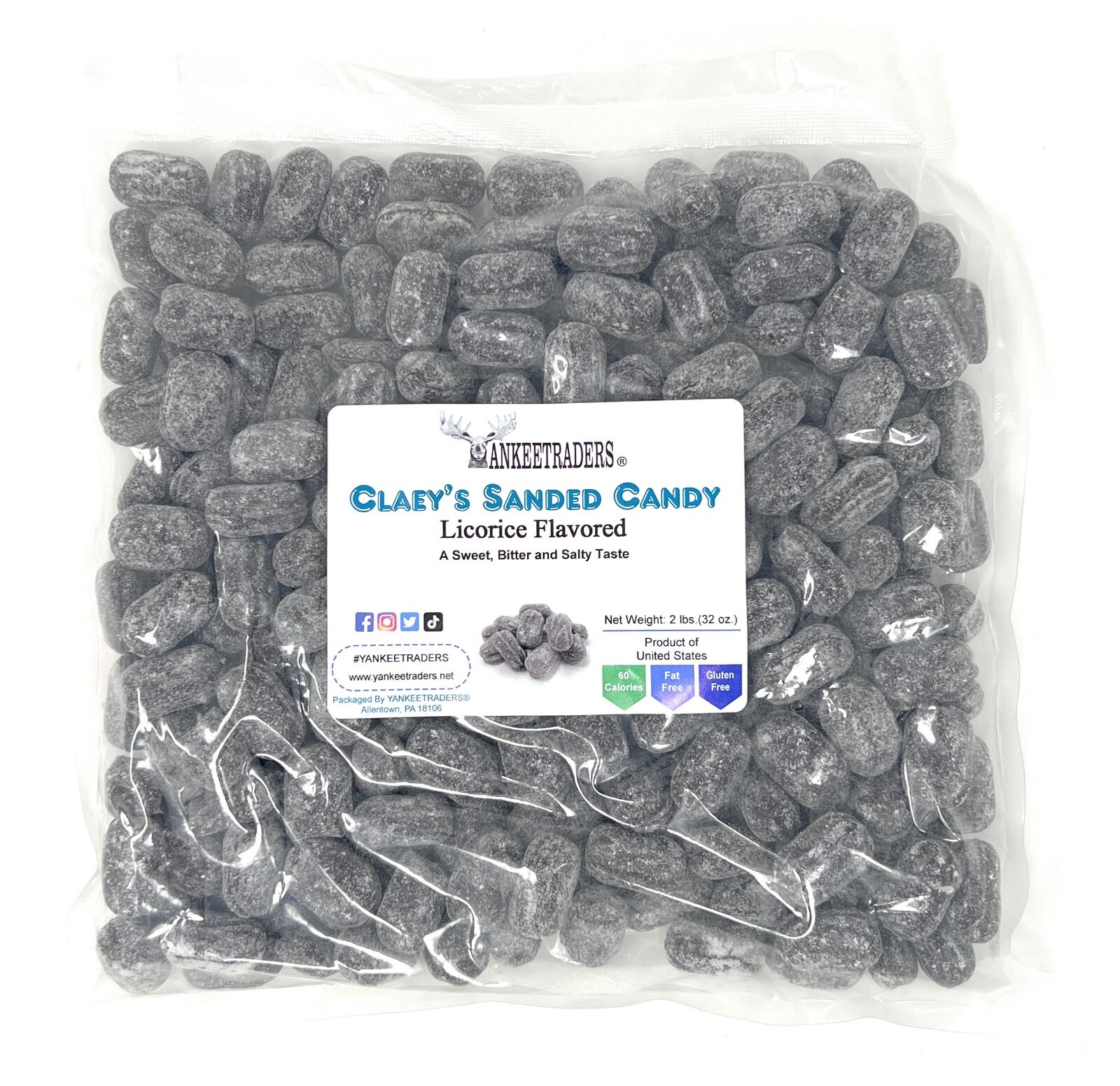 Claey's Licorice Sanded Hard Candy, 2 lbs. YANKEETRADERS® FREE