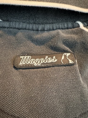 Vintage Collingwood Magpies Polo Shirt Sz L Black AFL Australian Rules Football - Picture 5 of 7