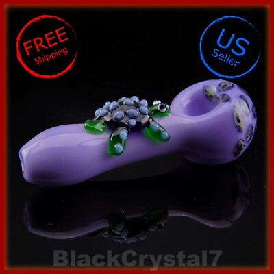 5'' Handmade Thick Sea Turtle On Purple Cloud Tobacco Smoking Bowl Glass Pipes