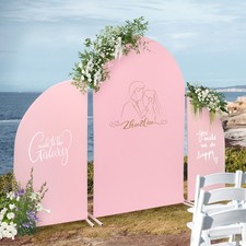 Pink Wedding Arch Cover  White Wedding Arch Backdrop Stand Set Party Ceremony