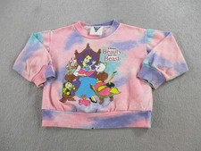 Vintage Disney Beauty And The Beast Sweatshirt Girls 4 Tie Dye Pastel USA 90s