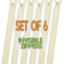 SET OF 6 Invisible Zip STRONGER Fastener Close End Size #5 Coil Concealed Bridal