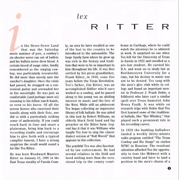 Tex Ritter - Capitol Collectors Series (CD, Comp, RM) (Near Mint (NM or M-)) - 3 - Bild 3 von 3