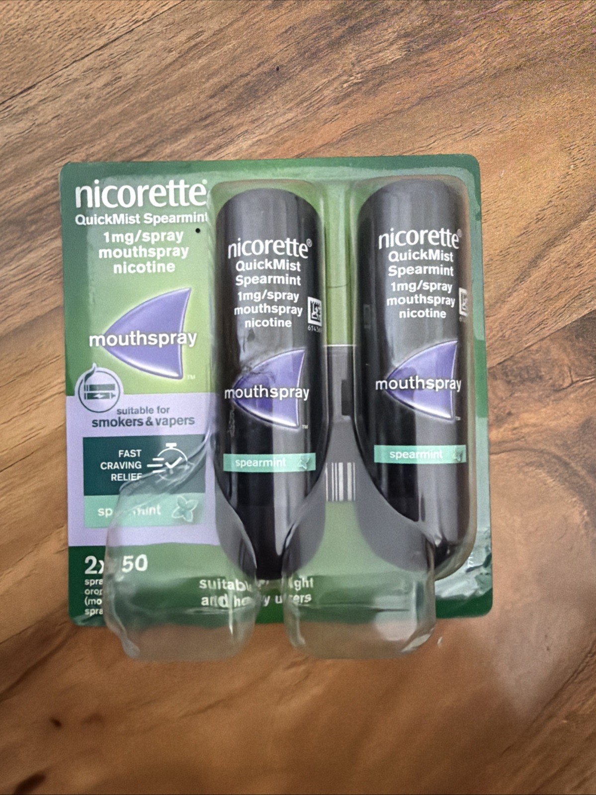 Nicorette Quickmist 1mg Mouthspray Spearmint 2 Unit Quit Vaping Aid