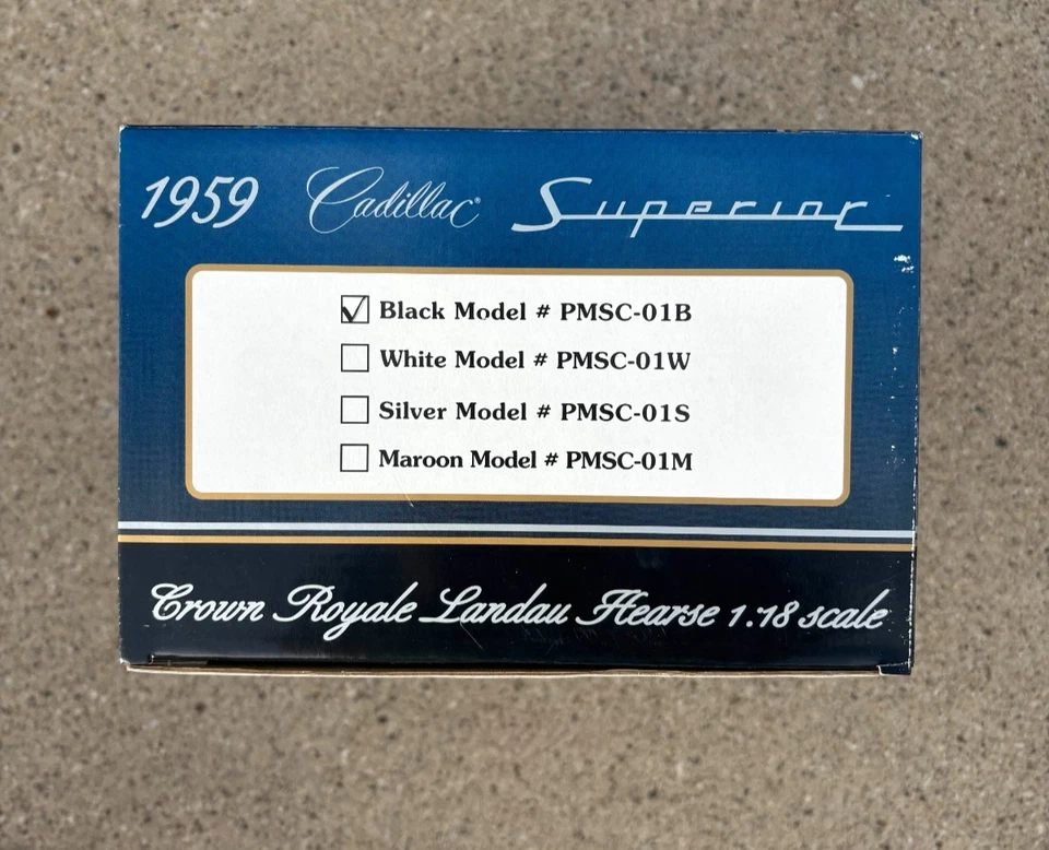 Sunset Coach 1959 Cadillac Superior 1:18 Scale Crown Royale Landau Black Hearse - Image 3 of 4