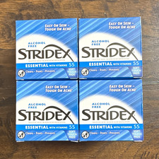 Lot of 4 Stridex Alcohol-Free Salicylic Acid Acne/Blackhead Pads 55 Ct Exp 05/27