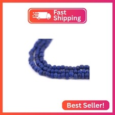 The Bead Chest Cobalt Blue Java Glass Seed Beads 4mm, 48" Strand 