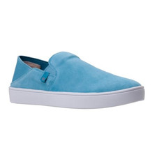 Spenco Womens Saylor Slip On Sneakers Size 9.5 WIDE Aqua Sea Blue Leather NIB