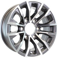 Ecustomrim Aluminum Trailer Wheel 15x6 15 Inch 6 Lug 5.5 Center Edge Gun Metal