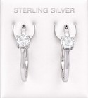 GENUINE 2.10 Ct WHITE SAPPHIRE HOOP EARRINGS .925 STERLING SILVER - New With Tag — photo 6