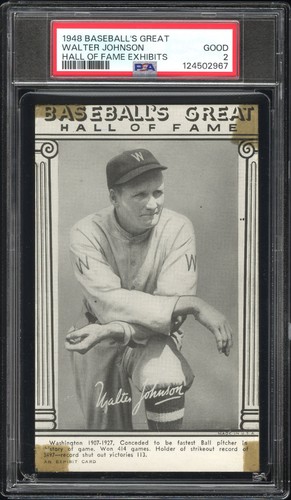 Walter Johnson 1948 Baseball's Great Hall of Fame Exhibits card
