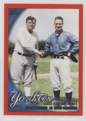 2010 Topps Checklist Factory Set Red 148/299 Babe Ruth Lou Gehrig #637 HOF qc1