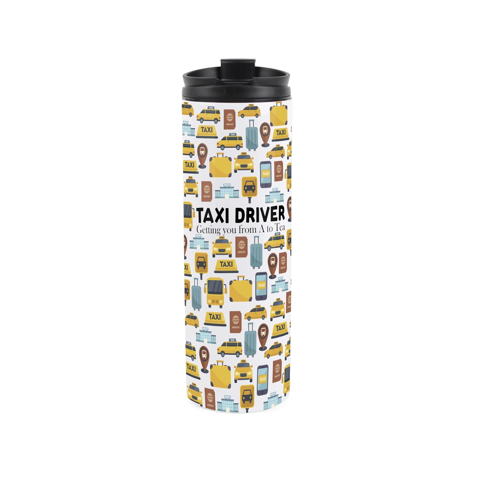 Taxi Driver Travel Mug - Novelty Trades Gift Reusable Stainless Steel Flask